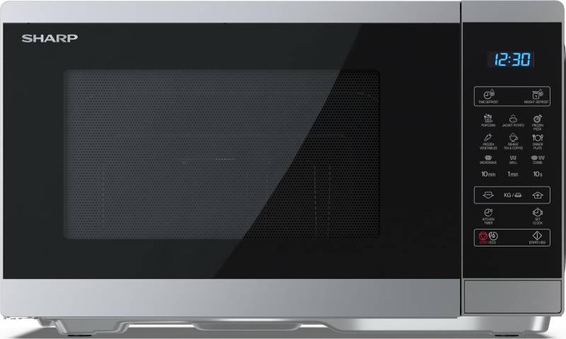 Sharp YC-MG252AE-S Mikrowelle Arbeitsplatte Grill-Mikrowelle 25 l 900 W Schwarz - Silber (YC-MG252AE-S) von Sharp