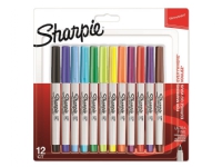 Sharpie 2065408, Mehrfarben, Ultrafein, 0,5 mm, Karton, Keramik, Stoff, Folie, Leder, Metall, Papier, Kunststoff, Stein, Holz, 12 Stück(e), Sichtverpackung von Sharpie