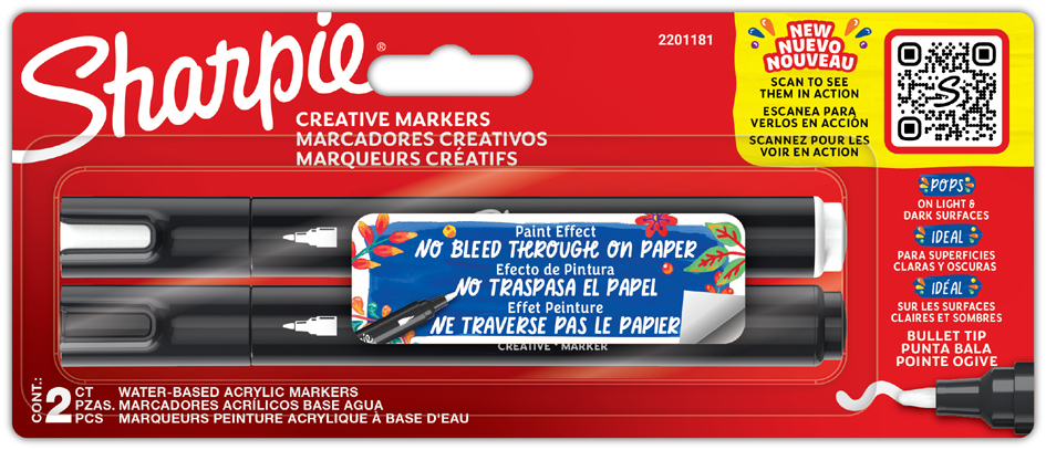 Sharpie Bullet Kreativ-Marker, Rundspitze, 2er Blister von Sharpie