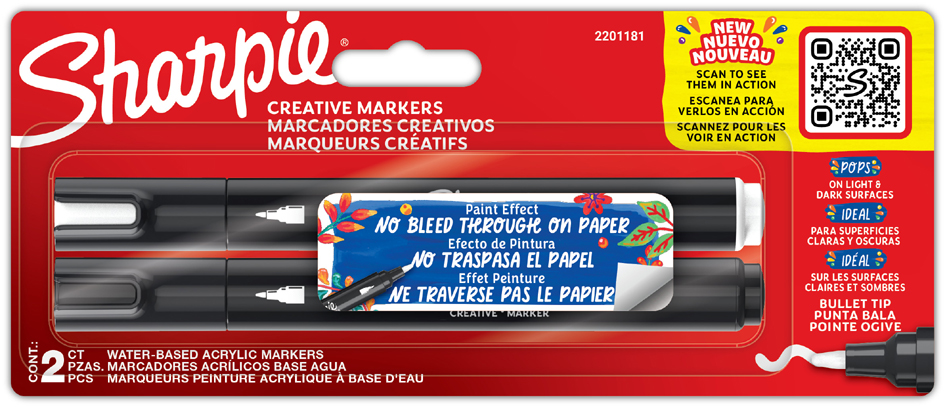 Sharpie Kreativmarker ACRYLIC, Rundspitze, 2er Blister Sharpie Kreativmarker ACRYLIC, Rundspitze, 2er Blister von Sharpie