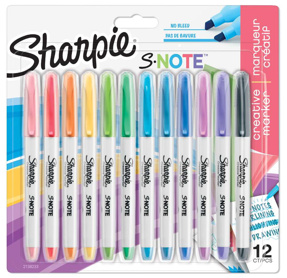 Sharpie Kreativ-Marker S-NOTE, 12er Blisterkarte von Sharpie