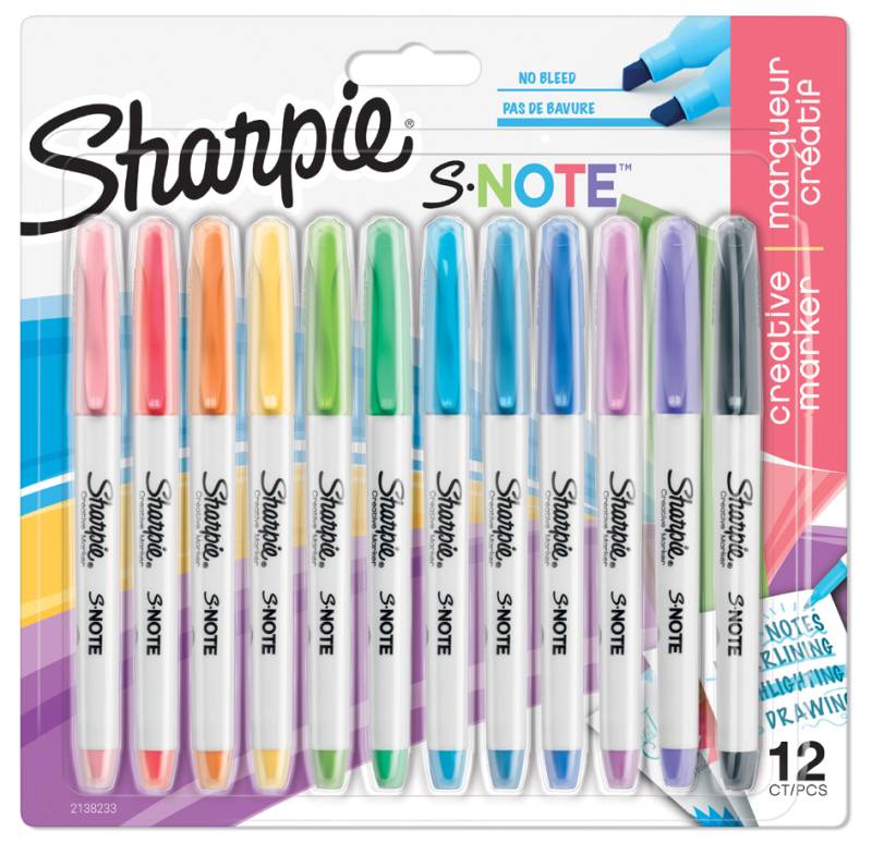 Sharpie Kreativ-Marker S-NOTE, 12er Blisterkarte von Sharpie