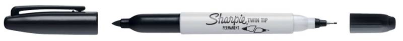 Sharpie Permanent-Marker , TWIN TIP, , Strichfarbe: schwarz von Sharpie