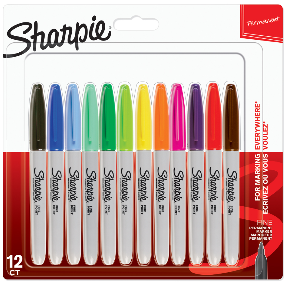 Sharpie Permanent-Marker FINE, 12er Blisterkarte von Sharpie