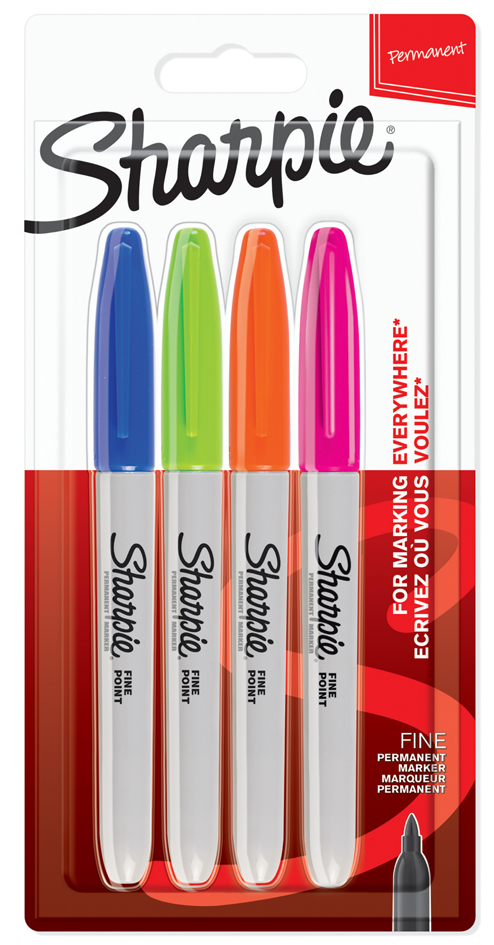 Sharpie Permanent-Marker FINE , Fun, , 4er Blister von Sharpie