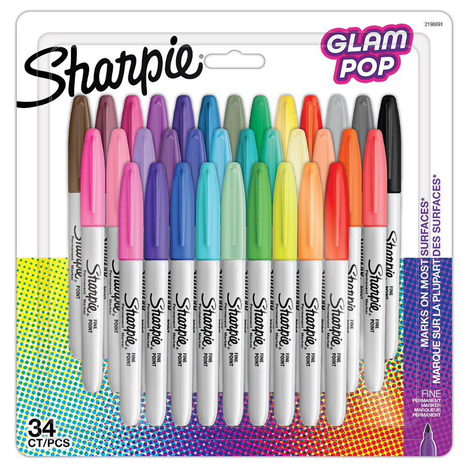 Sharpie Permanent-Marker FINE , Glam Pop, , 34er Blister von Sharpie