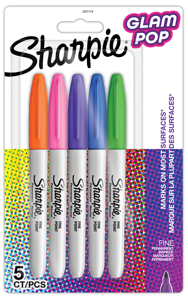 Sharpie Permanent-Marker FINE , Glam Pop, , 5er Blister von Sharpie