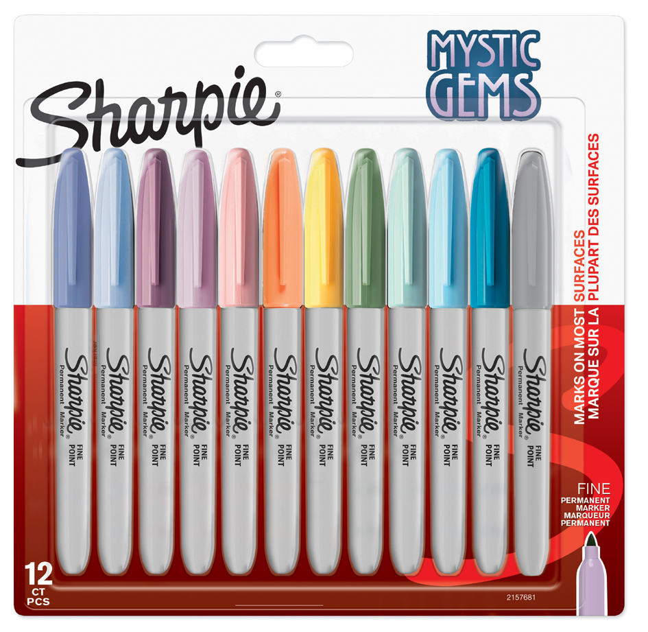 Sharpie Permanent-Marker FINE MYSTIC GEMS, 12er Blisterkarte von Sharpie