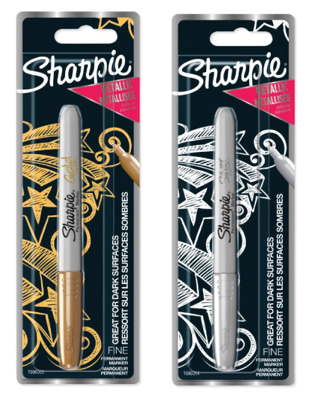 Sharpie Permanent-Marker Metallic, silber, auf Blisterkarte von Sharpie