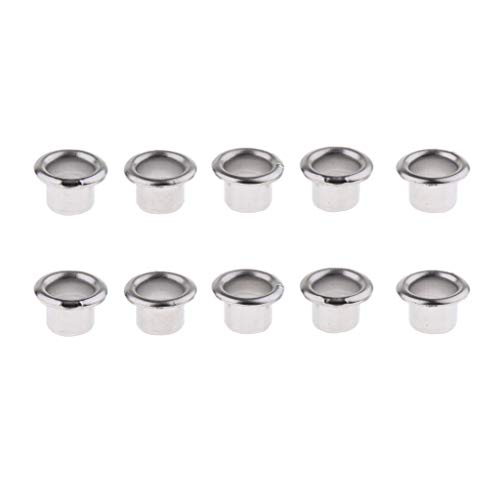 Packung mit 10 Metallabzeichen Tülle Stil Trommel Lüftungsschlitze Silber DIY 10pcs 8mm von Sharplace