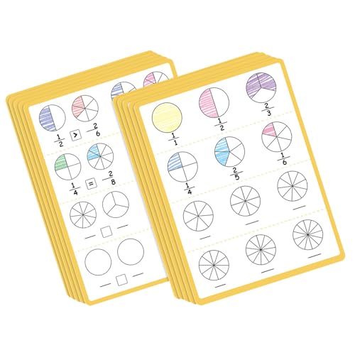 Sharplace 10 Blatt Bruch-Trockenlöschblätter, Unterrichtsmaterial, Geschenk für Lehrer, Bruch-Lernspielzeug, Mathe-Manipulative für Jungen und Mädchen Sharplace 10 Blatt Bruch-Trockenlöschblätter, Unterrichtsmaterial, Geschenk für Lehrer, Bruch-Lernspielzeug, Mathe-Manipulative für Jungen und Mädchen von Sharplace