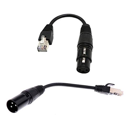 Sharplace 3 Pin XLR Stecker zu RJ45 Männlich + XLR Buchse zu RJ45 Männlich Netzwerk Stecker Adapter Umwandlern StromStromkabel von Sharplace