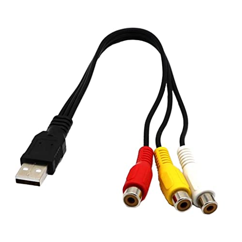 Sharplace Cinch auf USB Kabel, Audio Video AV-Adapter StromStromkabel 3 RCA Männlich auf USB Stecker Splitter StromStromkabel von Sharplace
