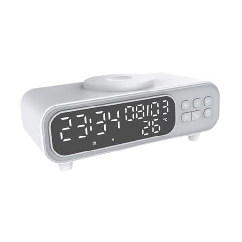 Sharplace Kabelloses Ladegerät, Schreibtisch-Ladestation, 15 W, schnelles Aufladen, Mehrzweck, mehrere LED-Nachtlichter, digitaler Wecker für den Sharplace Kabelloses Ladegerät, Schreibtisch-Ladestation, 15 W, schnelles Aufladen, Mehrzweck, mehrere LED-Nachtlichter, digitaler Wecker für den von Sharplace