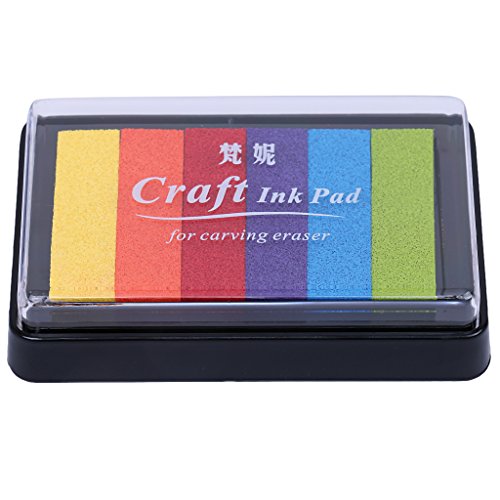 Tinte Regenbogen Stempelkissen - DIY Mehrfarbig Handwerk - Farbe5 von Sharplace
