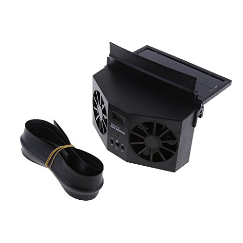 Portable, versetzbar Solar Dual Ventilator Lüfter Autofenster Luftentlüftungsventilator Mini-Klimaanlage Lüfter, schwarz von Sharplace