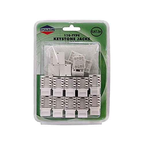 Shaxon BM603W810-10B, Kategorie 5E Keystone Jack, 10 Stück, RJ45 auf 110-weiß Shaxon BM603W810-10B, Kategorie 5E Keystone Jack, 10 Stück, RJ45 auf 110-weiß von Shaxon