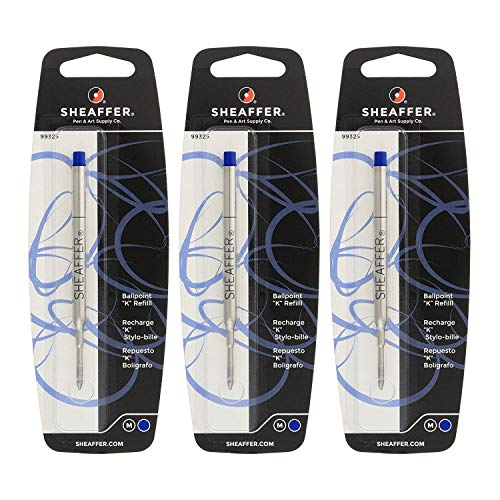 Sheaffer K Ballpoint Pen Refill, Medium Point, Blue Ink, 3/Pack (99325) by Sheaffer von Sheaffer