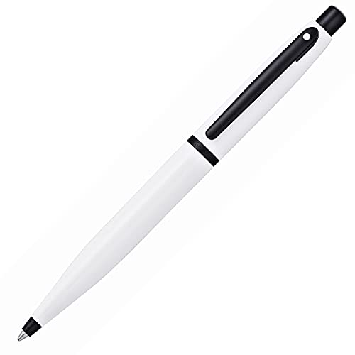 Sheaffer VFM Kugelschreiber mit schwarzen Beschlägen (Strichstärke M, Schreibfarbe: schwarz, nachfüllbar, inkl. Geschenkbox) Weißlack von Sheaffer