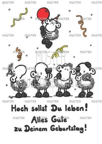 02 - Geburtstagskarte - Hoch sollst Du leben! - Postkarte von Sheepworld von Sheepworld
