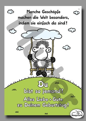 44 - Geburtstagskarte – Geschöpfe - Postkarte von Sheepworld von Sheepworld