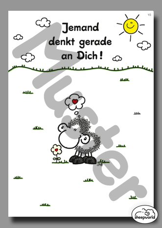 45 – Liebeskarte – denkt an Dich! - Postkarte von Sheepworld von Sheepworld