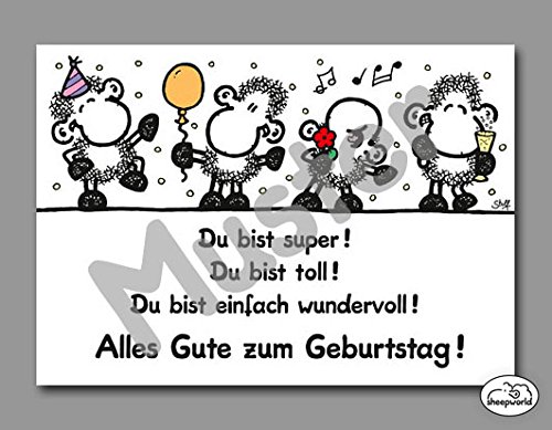 50 - Geburtstagskarte – Wundervoll! - Postkarte von Sheepworld von Sheepworld