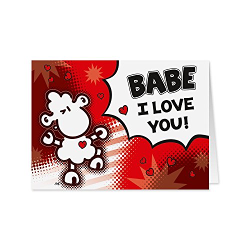 Babe I Love You! - Midi Pop Art Karte - Nr. 52 von Sheepworld