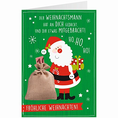 Knopfkarte für Weihnachtsgrüße - Geldgeschenk - Geldsack - 12 von Sheepworld