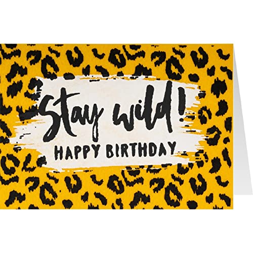Sheepworld - 91018- Filz Klappkarte, mit Umschlag, Nr. 36, Geburtstag, Stay Wild! Happy Birthday von Sheepworld