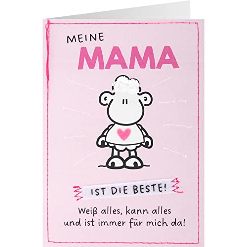 Sheepworld 91287 Grußkarte Mama, handmade, mit Kuvert, 16,6 cm x 11,6 cm von Sheepworld
