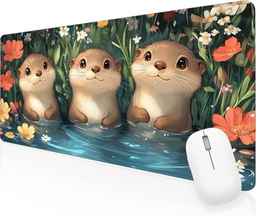 Große Mauspad 1000x600x3mmTier See XXL Schreibtisch Zubehör Gaming Tastatur Matte, Mit Genähten Kanten, rutschfeste Gummibasis, Stabiler Halt auf glatten Oberflächen, für Internetcafé, Home J-630 von Shejyn