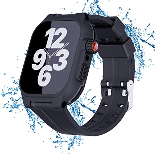 ShellBox Case Schwarzes Apple Watch 41 mm Gehäuse mit Touch Schutzfolie und Band, IP68 wasserdicht, Ultra-Multifunktion, Schutzhülle für Apple Watch Serie S7 41 mm, Polyurethan ShellBox Case Schwarzes Apple Watch 41 mm Gehäuse mit Touch Schutzfolie und Band, IP68 wasserdicht, Ultra-Multifunktion, Schutzhülle für Apple Watch Serie S7 41 mm, Polyurethan von ShellBox Case