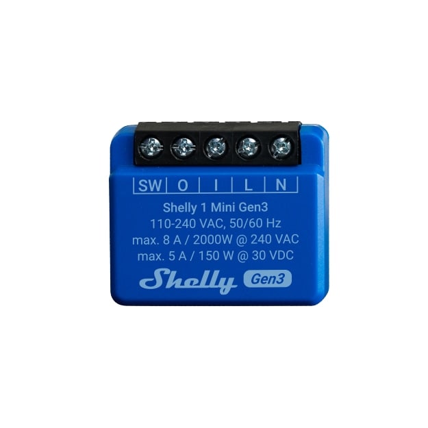 SHELLY WLAN-Schaltaktor 1 Mini Gen 3, blau von Shelly