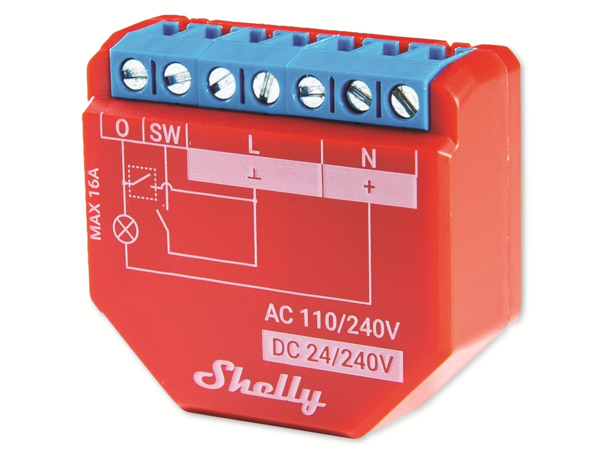 SHELLY WLAN-Schaltaktor Plus 1PM, 16 A, Bluetooth von Shelly