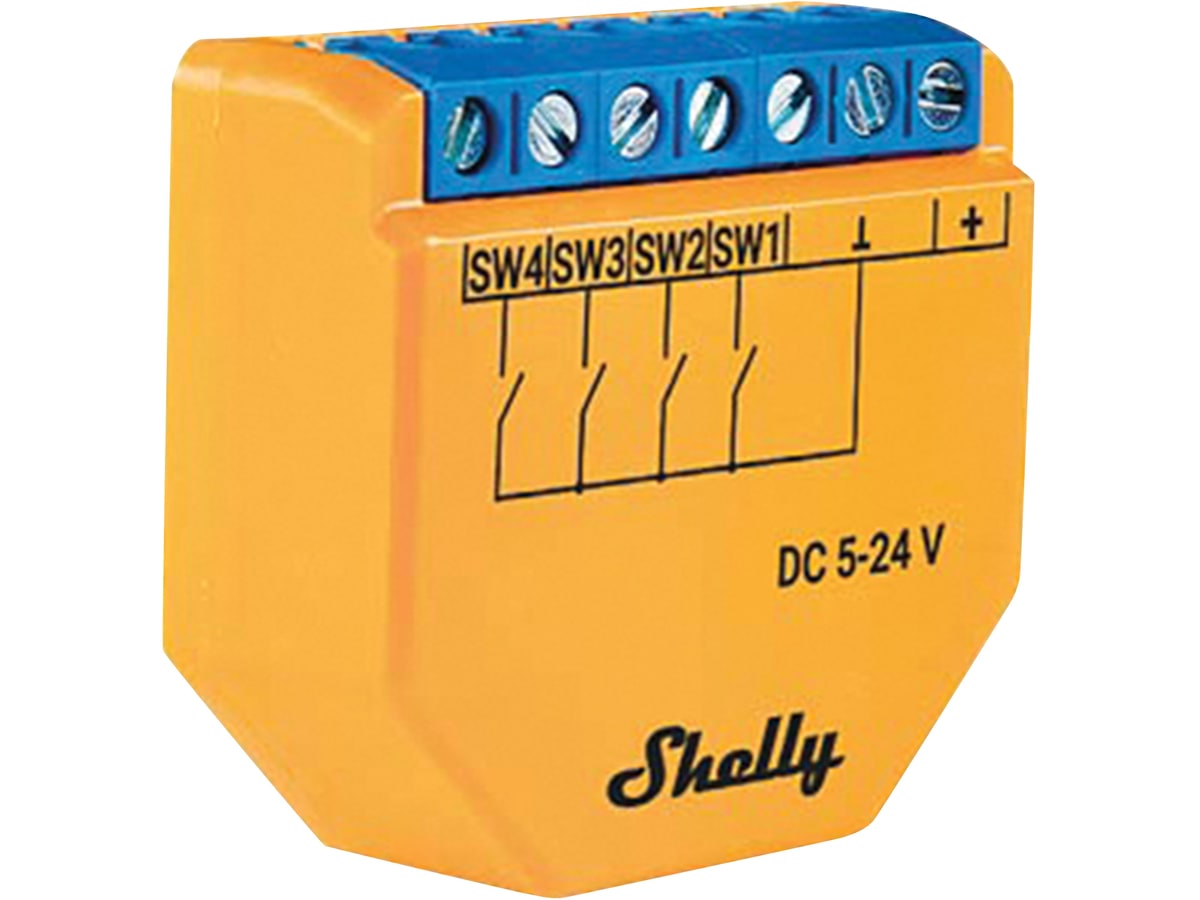 SHELLY WLAN Szenenaktivierer Plus i4 DC, Bluetooth von Shelly