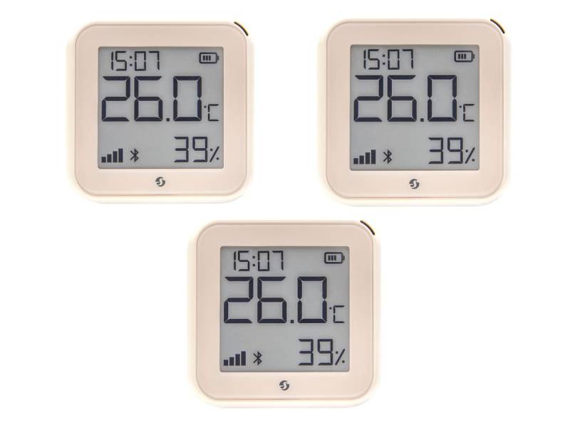 SHELLY WLAN-Temperatur- u. Feuchtigkeitssensor Plus H&T Gen. 3, BT, Ivory, 3 Stück von Shelly