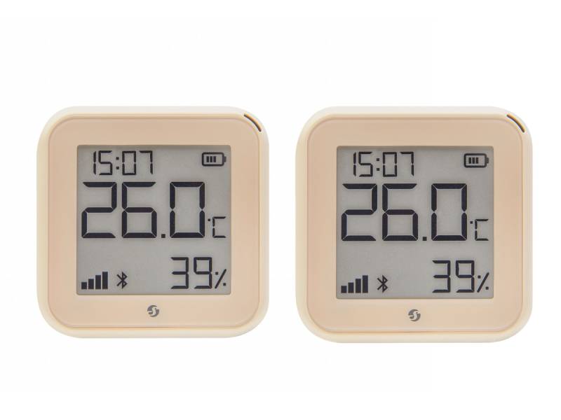 SHELLY WLAN-Temperatur- u. Feuchtigkeitssensor Plus H&T Gen. 3, BT, Mokka, 2 Stück von Shelly