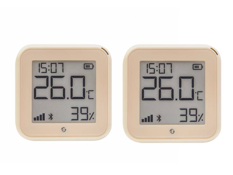 SHELLY WLAN-Temperatur- u. Feuchtigkeitssensor Plus H&T Gen. 3, BT, Mokka, 2 Stück von Shelly