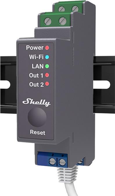 Shelly · Hutschiene · Pro 5,10cm (2) · Relais · max. 25A · 2 Phasen · 2 Kanäle · WLAN · LAN · BT (Shelly_Pro_2) von Shelly