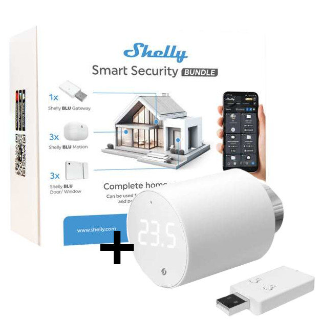 Shelly BLU TRV + BLU Gateway Gen3 + Security Bundle von Shelly