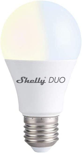 Shelly DUO, WLAN Lampe mit E27 Sockel warmweiß/kaltweiß - E27, 9 W, 800 lm, EEK F, dimmbar, Weiß [Energieklasse F] (Shelly DUO E27) von Shelly