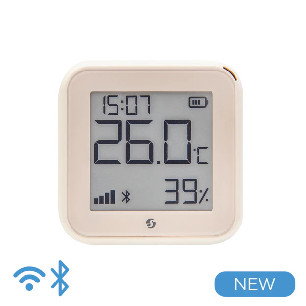 Shelly H&T Gen. 3 Temperatur- & Luftfeuchtigkeitssensor - Temperatur und Luftfeuchtigkeitssensor mit WLAN und Bluetooth - in der Farbe "Ivory" Shelly H&T Gen. 3 Temperatur- & Luftfeuchtigkeitssensor - Temperatur und Luftfeuchtigkeitssensor mit WLAN und Bluetooth - in der Farbe "Ivory" von Shelly