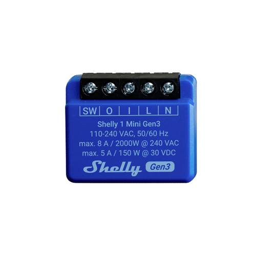 Shelly Plus 1 Mini Gen. 3 Funk-Schalter Wi-Fi, Bluetooth von Shelly