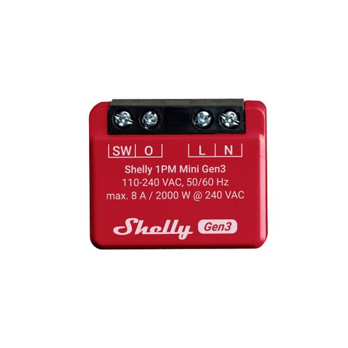 Shelly Plus 1PM Mini Gen. 3 Funk-Schalter Wi-Fi, Bluetooth von Shelly
