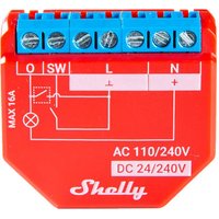 Shelly Plus 1PM - Smart WLAN 1-Kanal Relais max. 16A - Rot von Shelly