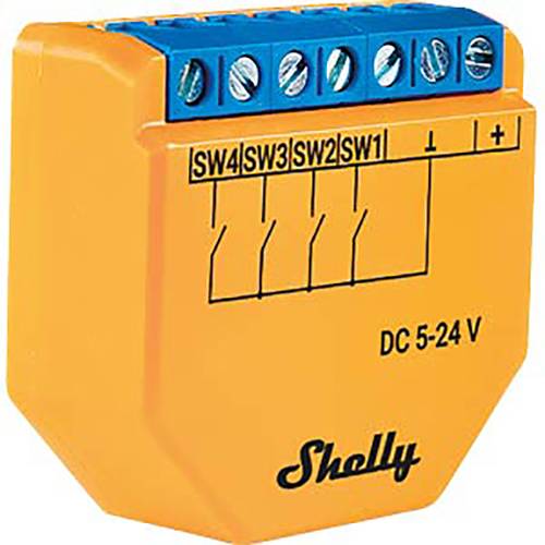 Shelly Plus i4 DC Szenarienmodul Wi-Fi, Bluetooth von Shelly