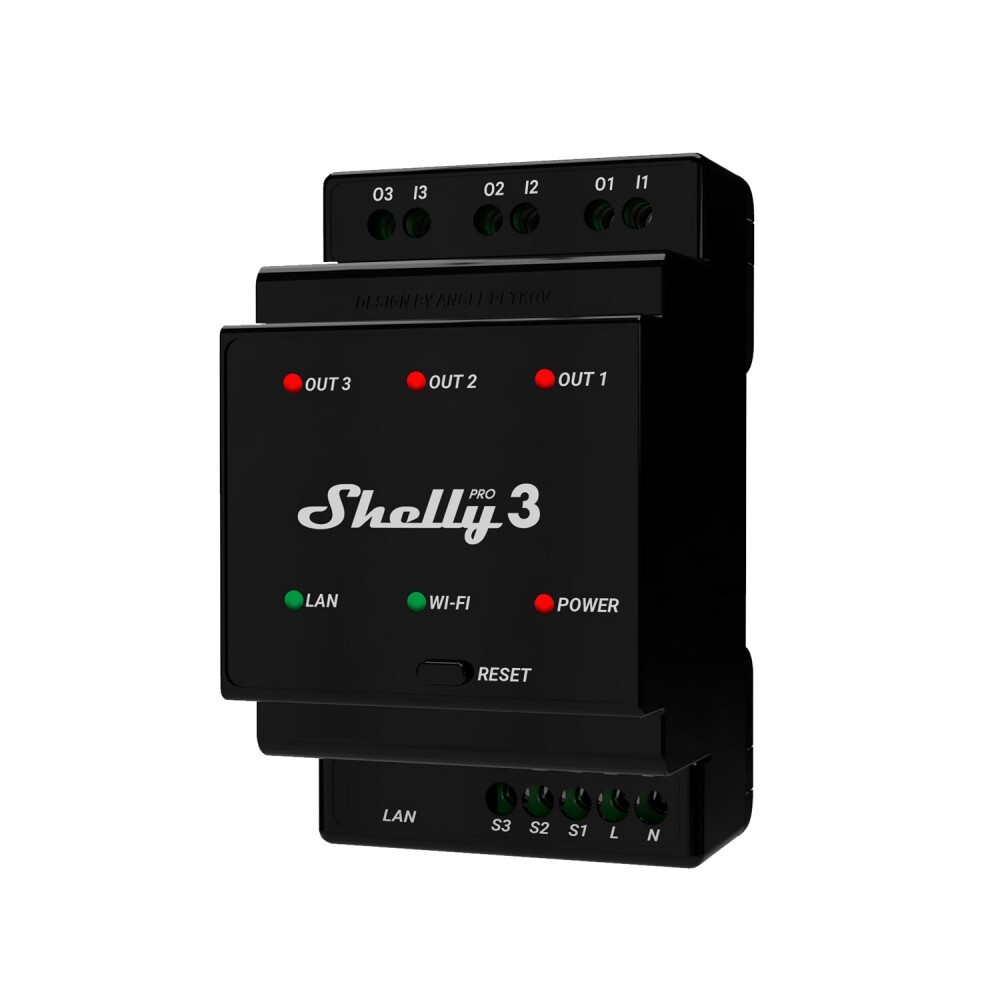 Shelly Pro 3, WLAN & LAN Schaltaktor von Shelly