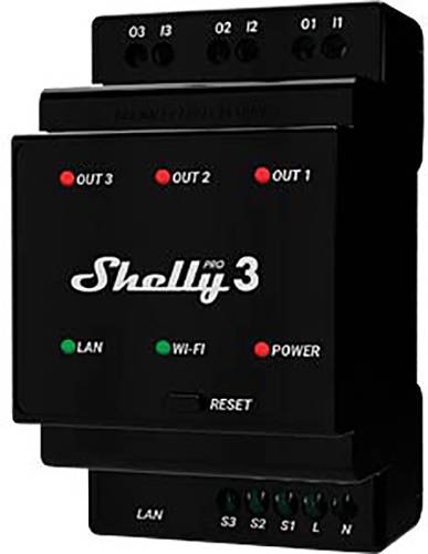 Shelly Pro 3 Schaltaktor Wi-Fi, Bluetooth von Shelly