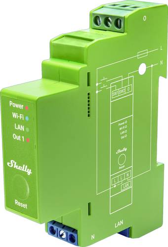 Shelly Pro Dimmer 1PM Hutschienenrelais Bluetooth, Wi-Fi von Shelly
